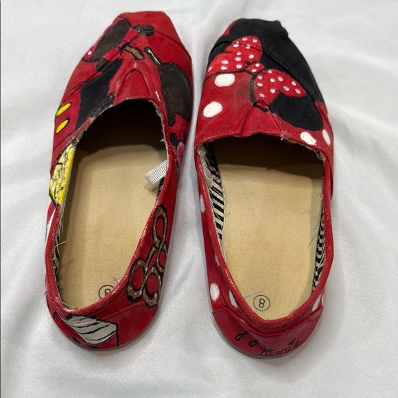 Minnie Mouse Disney Hand-Painted Women’s Shoes, size 8, snacks theme, Preowned - Picture 8 of 16